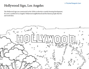 Summer Vacation Coloring: The Hollywood Sign