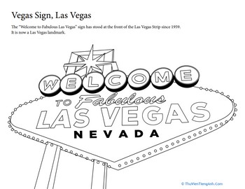Summer Vacation Coloring: Vegas Sign