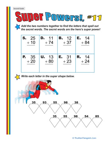 Super Powers! Two-Digit Addition #11