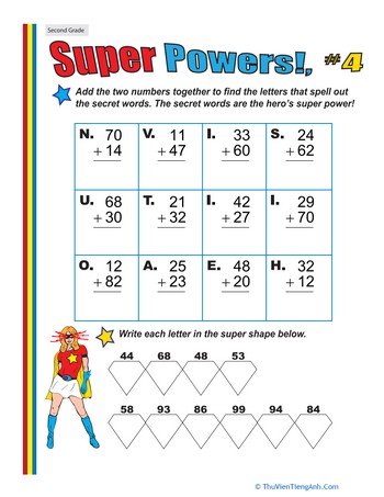 Super Powers! Two-Digit Addition #4