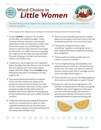 Targeted Reading Skills Practice: Word Choice in Little Women
