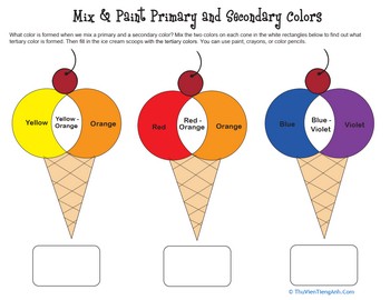 Tertiary Colors Ice Cream Cones