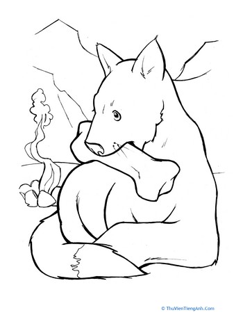 Dog with Bone Coloring Page