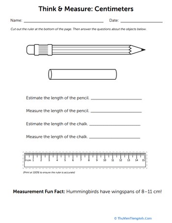 Think & Measure: Centimeters