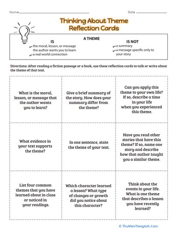 Thinking About Themes: Reflection Cards