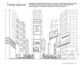 Times Square Coloring Page