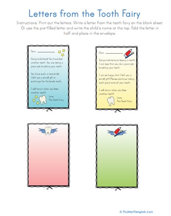 Tooth Fairy Notes