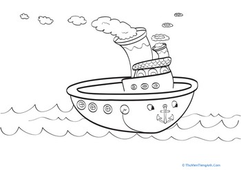 Toy Ship Coloring Page
