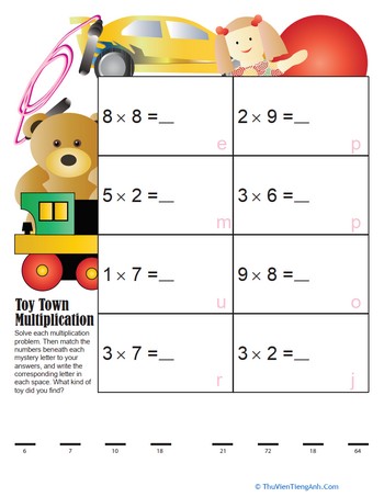 Toy Town Multiplication