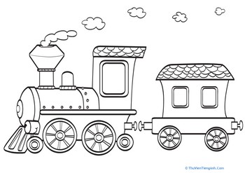 Toy Train Coloring Page
