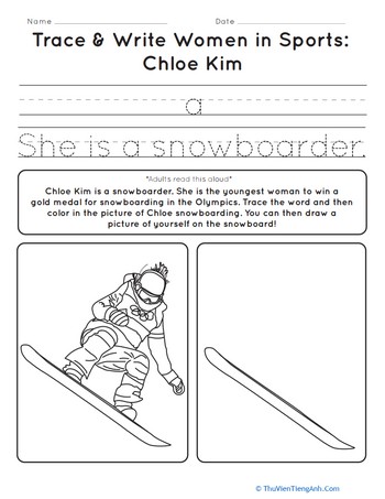 Trace & Write Women in Sports: Chloe Kim