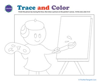 Tracing Practice: Trace the Painter