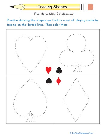 Tracing Shapes: Card Suits