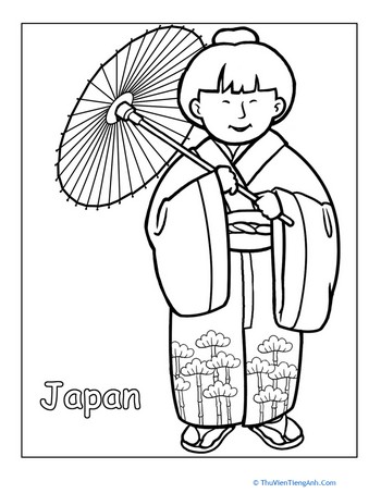 Japanese Traditional Clothing Coloring Page