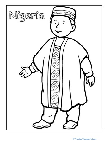 Nigerian Traditional Clothing Coloring Page