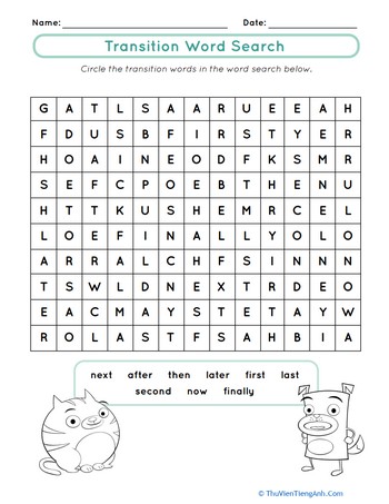 Transition Word Search