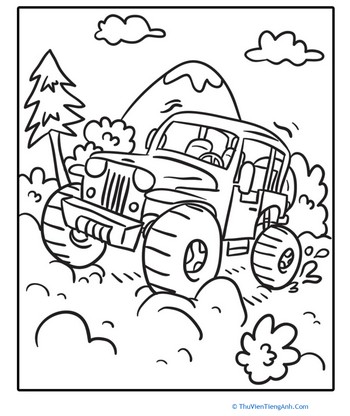 Transportation Coloring Page: Off-Road Vehicle