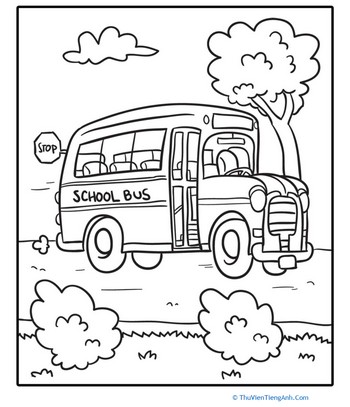 Transportation Coloring Page: School Bus