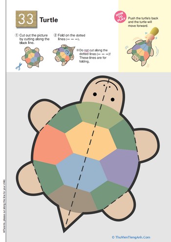 Cut and Fold a Shuffling Turtle