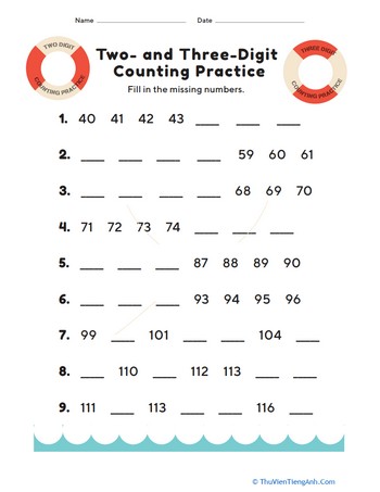 Two- and Three-Digit Counting Practice