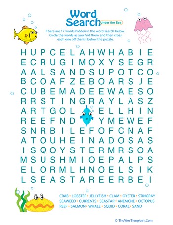 Word Search for Kids: Under the Sea
