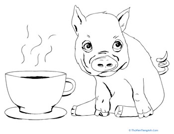 Teacup Pig Coloring Page