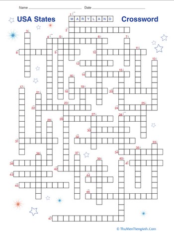 USA States Crossword