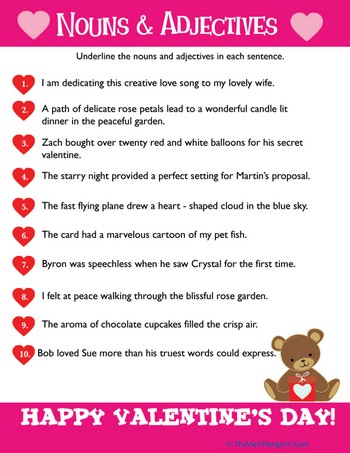 Valentine Nouns and Adjectives #8