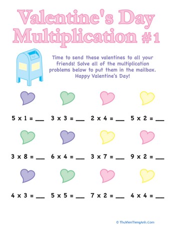 Valentine’s Day Multiplication #1