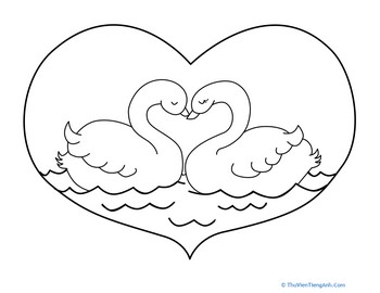Valentine’s Day Swan Coloring Page