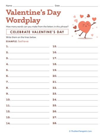 Valentine’s Day Wordplay