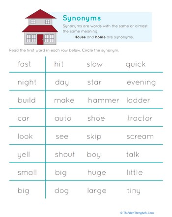 Vocabulary Builder: Synonyms