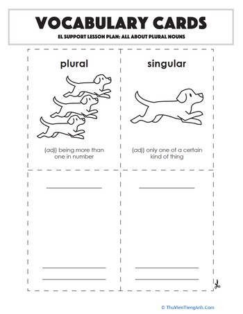 Vocabulary Cards: All About Plural Nouns