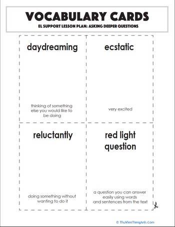 Vocabulary Cards: Asking Deeper Questions