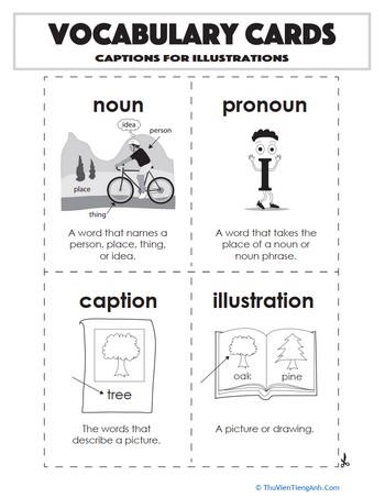 Vocabulary Cards: Captions for Illustrations