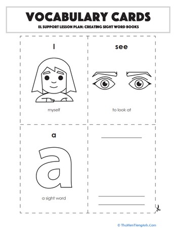 Vocabulary Cards: Creating Sight Word Books