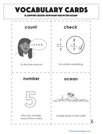 Vocabulary Cards: How Many Fish in the Ocean?