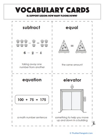 Vocabulary Cards: How Many Floors Down?