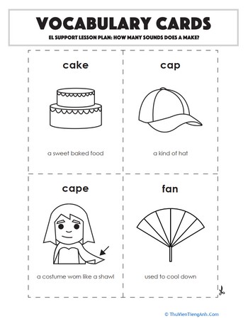 Vocabulary Cards: How Many Sounds Does A Make?