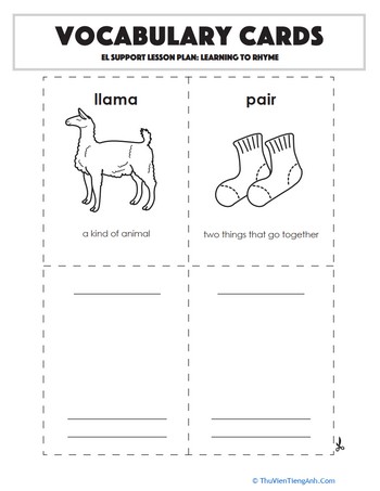Vocabulary Cards: Learning to Rhyme