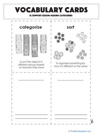 Vocabulary Cards: Making Categories