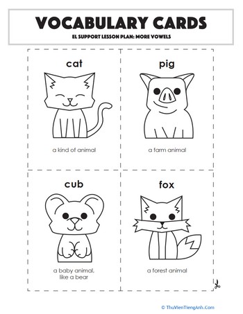 Vocabulary Cards: More Vowels
