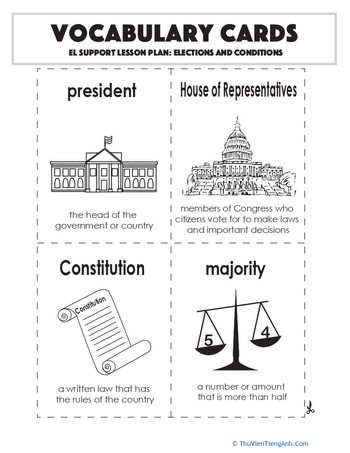 Vocabulary Cards: Elections and Conditions