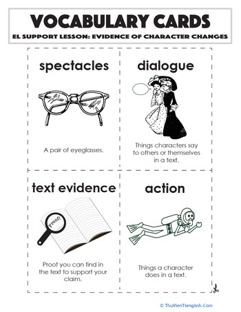 Vocabulary Cards: Evidence of Character Changes