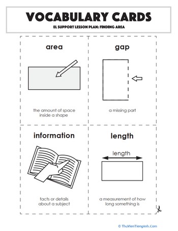 Vocabulary Cards: Finding Area