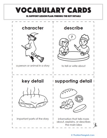 Vocabulary Cards: Finding the Key Details
