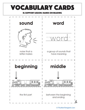 Vocabulary Cards: Hands on Reading