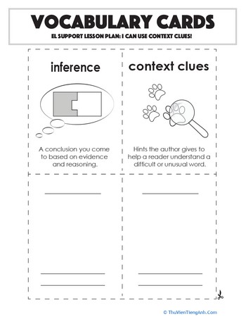 Vocabulary Cards: I Can Use Context Clues!