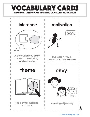Vocabulary Cards: Inferring Character Motivation