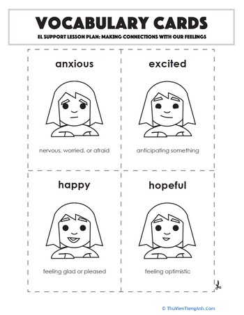 Vocabulary Cards: Making Connections with Our Feelings